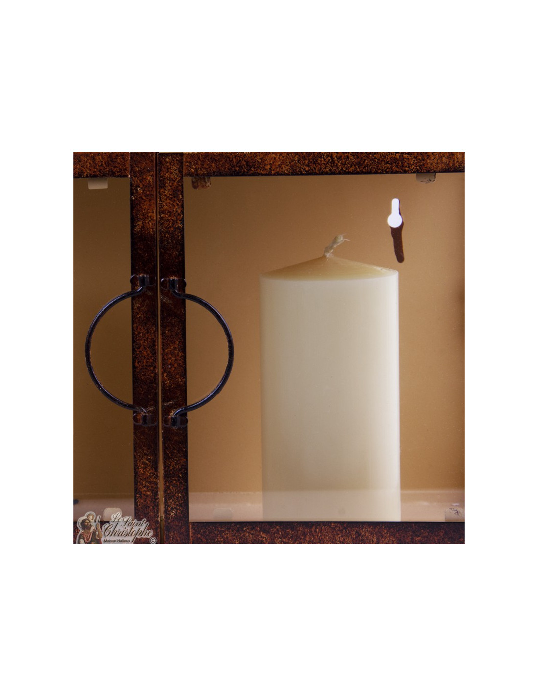 Schmiedeeisen-Wandlaterne Rostfarbe - 2 Kerzen