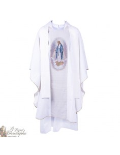 Chasuble pour prêtre avec étole Scapulaire Vierge Miraculeuse Tapisserie
