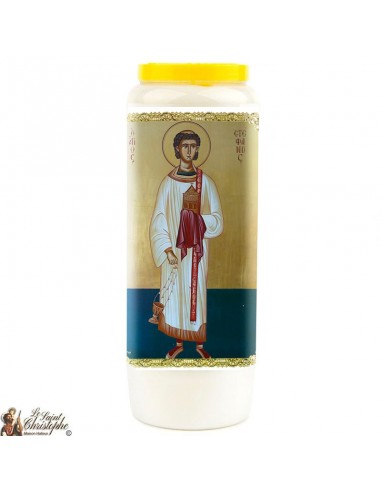 Novena candle for Saint Stephen