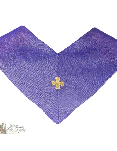 Stola sacerdote croce ricamata in viola goblin