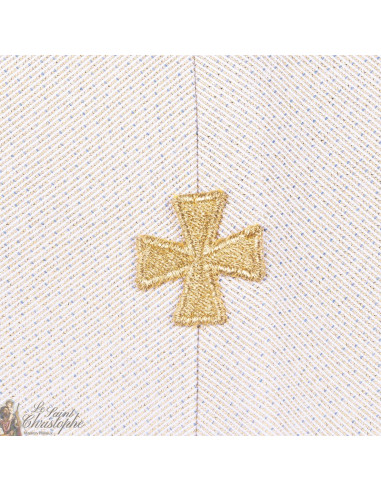 Sacerdote estola cruz bordada en duende - color crema