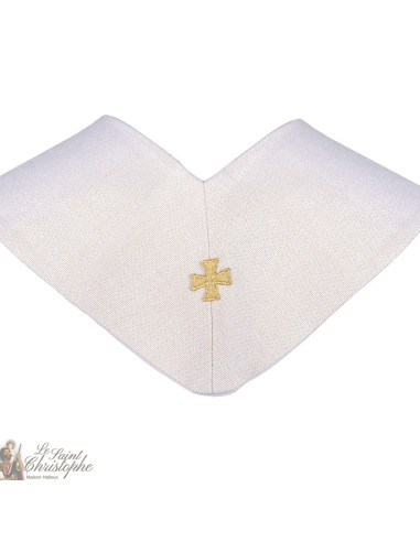 Étole prêtre brodée croix en gobelin - couleur crème