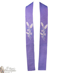 Stola sacerdote croce ricamata in viola goblin