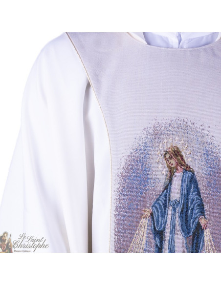 Scapulaire Vierge miraculeuse gobelin tapisserie - fil d'or