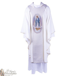 Scapular Miraculous Virgin Goblin tapestry - gold thread