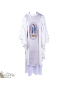 Tapiz de la Virgen Milagrosa Escapular - hilo de oro