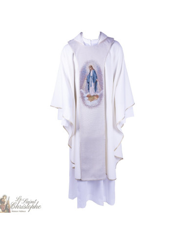 Tapiz de la Virgen Milagrosa Escapular - hilo de oro