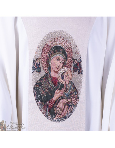 Scapulaire de Notre-dame du perpétuel secours - croix gobelin tapisserie