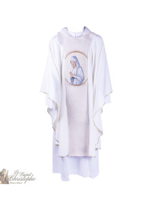 Scapulaire en tapisserie de la Vierge des Pauvres de Banneux ND