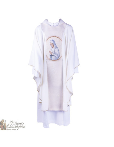 Scapular embroidered stole Virgin of the Poor of Banneux ND