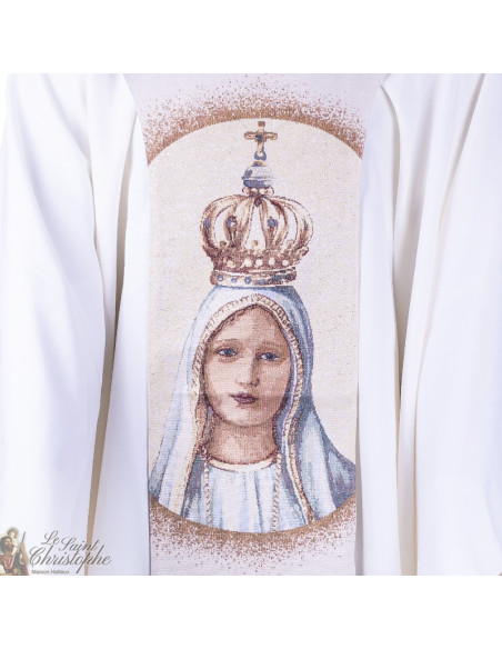 Scapulaire notre de dame de Fatima gobelin tapisserie