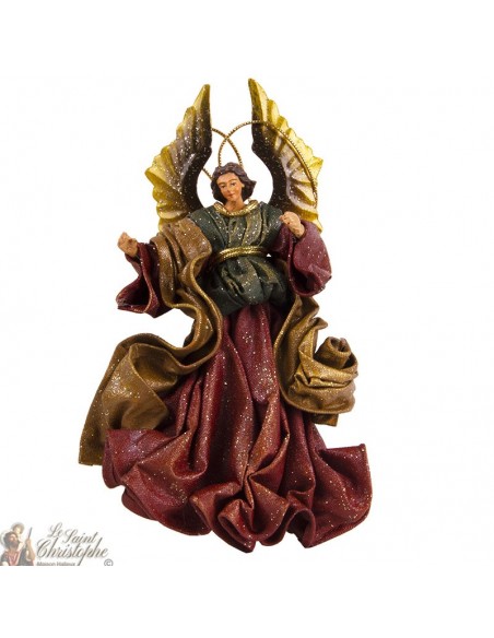 Ange robe bordeaux à suspendre - 21cm