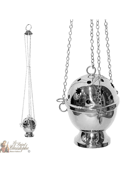 Encensoir en argent vernis et sculpté d'étoiles