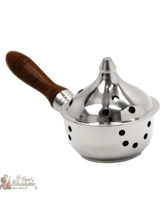 Silver censer with wooden handle