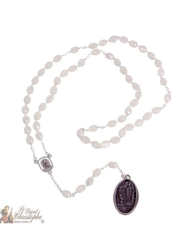 Lourdes fluoreszierender Rosenkranz mit Medaille