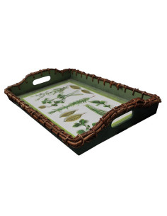 Decorated service tray in cottage style
