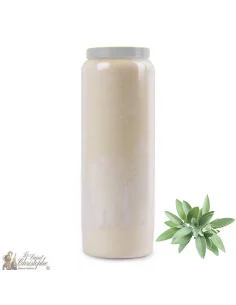 Novena Candle - White - fragrance Sage