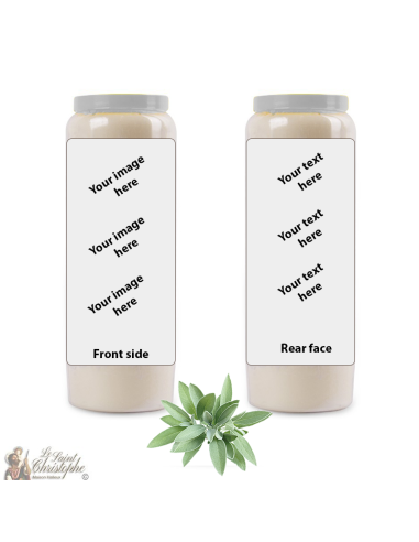 Vela de novena con fragancia de salvia - personalizable