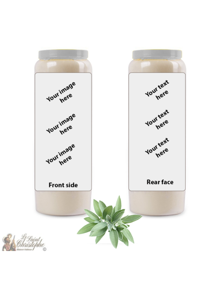 Bougie de neuvaine parfum Sauge - personnalisable