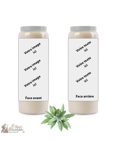 Vela de novena con fragancia de salvia - personalizable