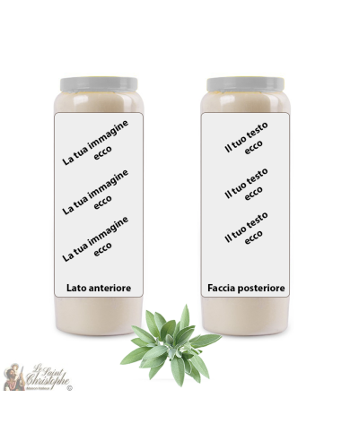 Vela de novena con fragancia de salvia - personalizable