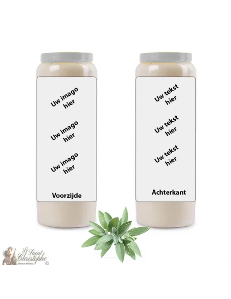 Novenakerze mit Salbeiduft - individuell gestaltbar