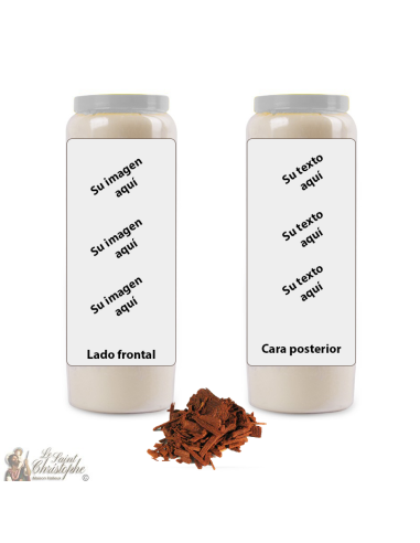 Bougie de neuvaine parfum bois de santal - personnalisable