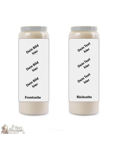 Bougie de neuvaine avec votre image et texte - personnalisable