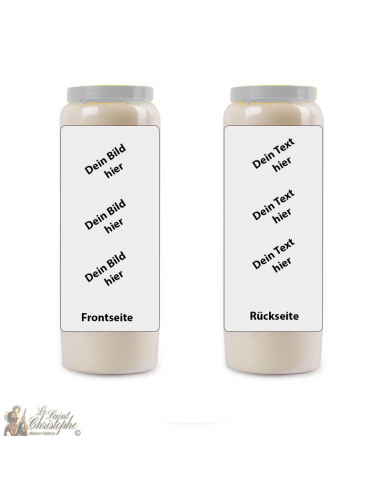 Novena candle with your image and text - customizable