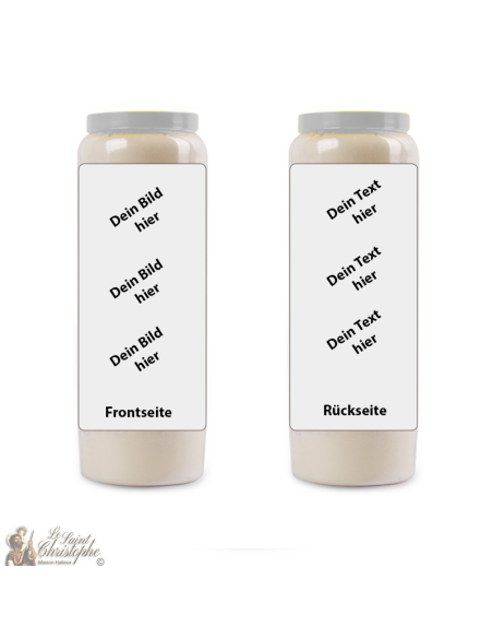 Bougie de neuvaine avec votre image et texte - personnalisable