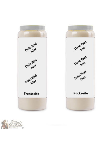 Novena candle with your image and text - customizable