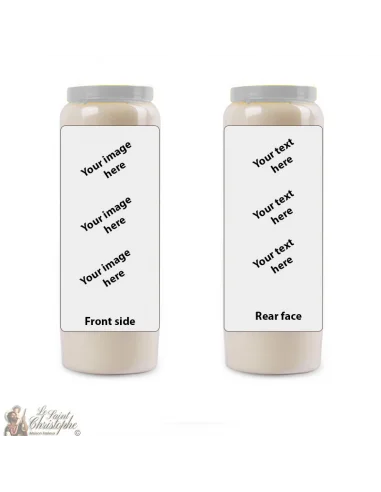 Bougie de neuvaine avec votre image et texte - personnalisable