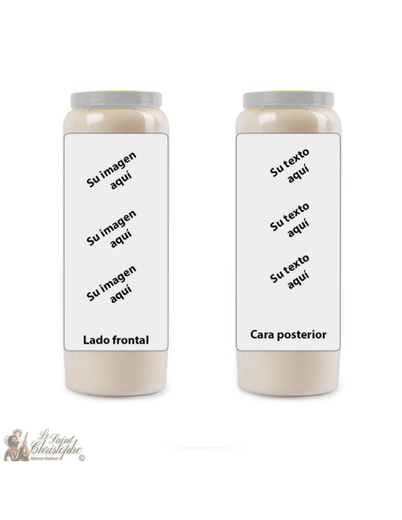 Vela de novena con tu imagen y texto - personalizable