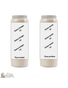 Novena kaars met uw afbeelding en tekst - aanpasbaar