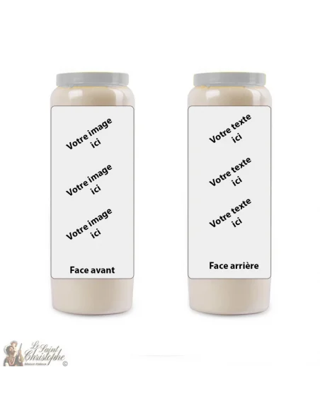 Novena kaars met uw afbeelding en tekst - aanpasbaar