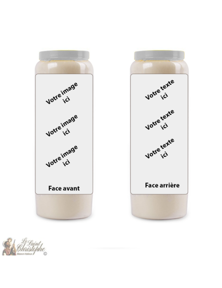 Novene Kerze mit Ihrem Bild und Text - individuell anpassbar