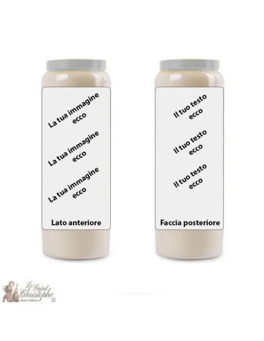 Bougie de neuvaine avec votre image et texte - personnalisable