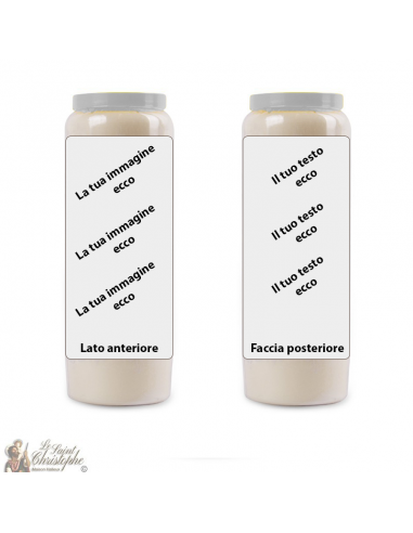 Novena candle with your image and text - customizable