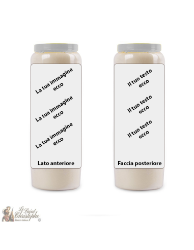 Novene Kerze mit Ihrem Bild und Text - individuell anpassbar