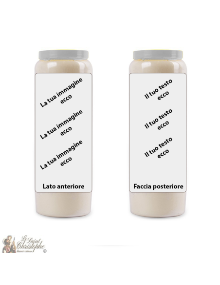 Bougie de neuvaine avec votre image et texte - personnalisable