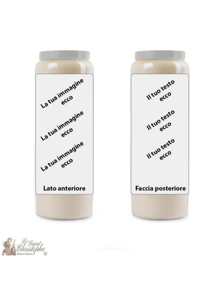 Bougie de neuvaine avec votre image et texte - personnalisable