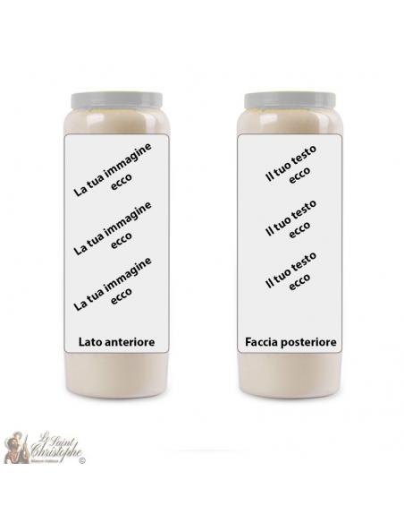 Novena candle with your image and text - customizable