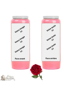 Vela de novena con fragancia rosa - personalizable