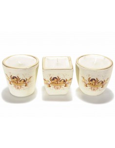 Bougie pot céramique avec petits anges