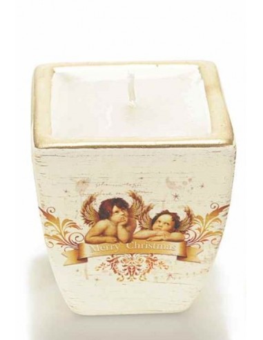 Ceramic pot candle with small angels