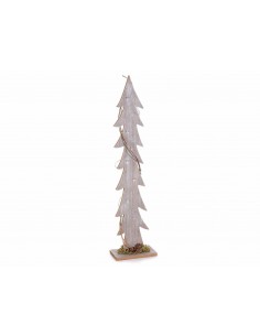 Sapin de Noël en bois décoré de guirlande lumineuse
