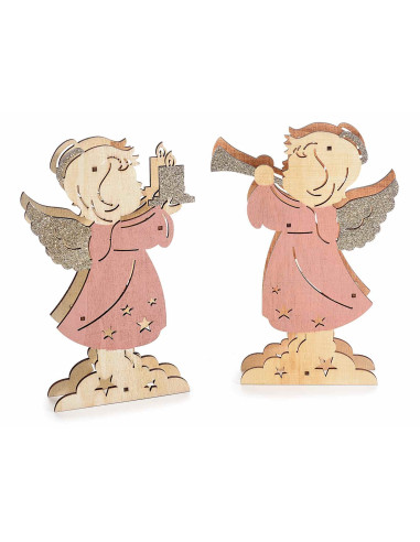 Sprankelende en heldere houten engel