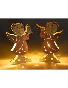 Ange en bois scintillant et lumineux