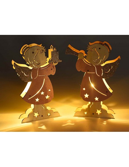 Ángel de madera brillante y resplandeciente