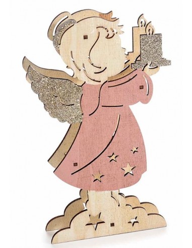 Sparkling and bright wooden angel